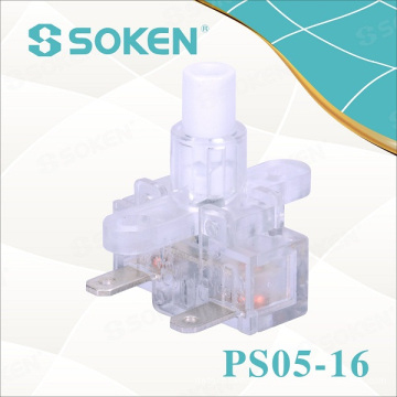 Soken Power Strip Transparente Push Button Switch 250VAC 16A